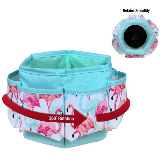 SINGER® Flamingo Print Sewing Spinning Tabletop Organizer